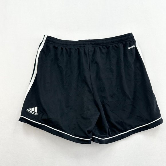 Adidas Shorts Womens Medium M (12-14) Black Striped Lightweight Adult Sport Run - Picture 7 of 10
